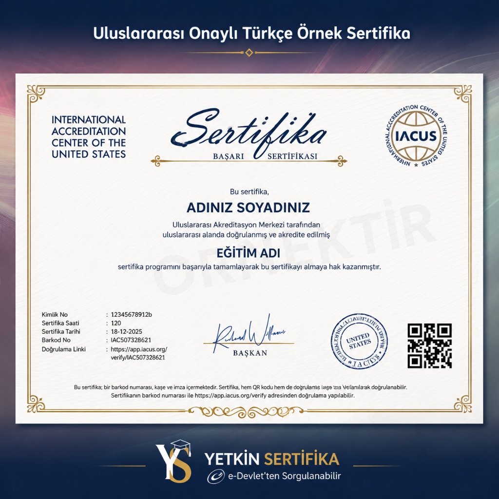 ISO ve Kurumsal Uzmanlık Başdenetçi Sertifika Örneği - Şirket Denetimlerinde Geçerli
