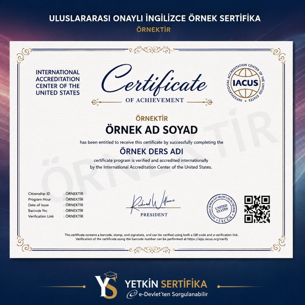 Uluslararası Akredite İngilizce Sertifika Örneği - Yurt Dışı Kariyer Geçerli